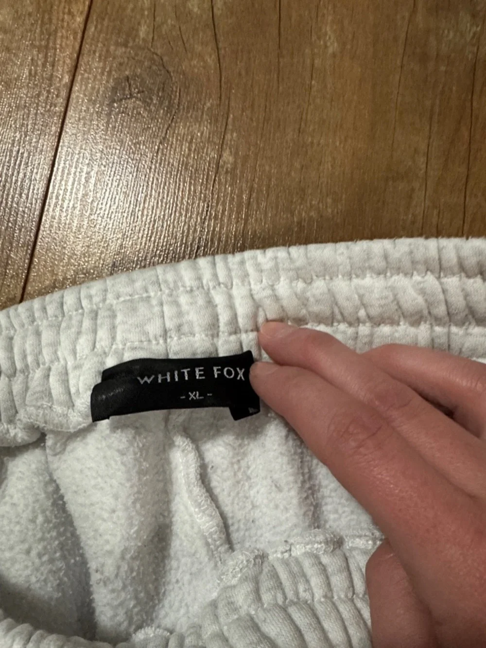 White Fox Boutique Light Heather Gray Joggers with Blue Logo - Picture 2 of 5